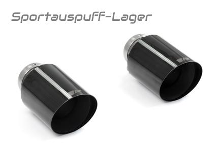 Remus Edelstahl Endrohrsatz 2x102mm rund scharfkantig abgeschrägt schwarz