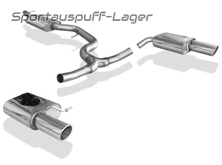 FOX Edelstahl Duplex Sportauspuff-Komplettanlage VW Passat 3C R36 je 100mm