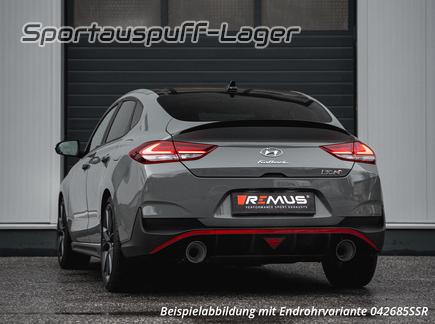 Remus Ø76mm Anlage mit Klappenstrg. für Hyundai i30N Facelift je 1x127mm