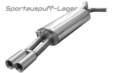 Fox Edelstahl Sportauspuff VW Bora 1J inkl. Variant 2x76mm rund eingerollt gerade mit Absorber