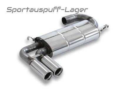 Fox Edelstahl Sportauspuff Audi 80 quattro Coupe inkl. S2 (Typ 89) 2x76mm rund eingerollt gerade mit Absorber