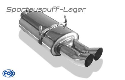 Fox Edelstahl Sportauspuff BMW 3er E36 318is Limousine u. Coupe 2x76mm DTM rund scharf gerade