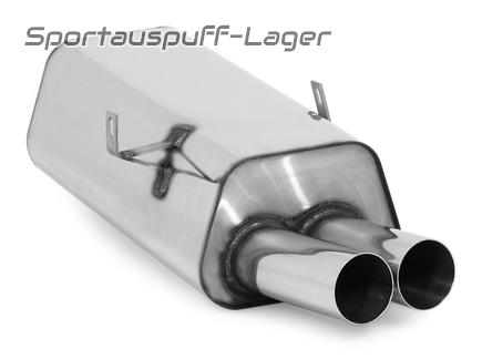 Fox Edelstahl Sportauspuff BMW 3er E36 Limo Touring Coupe Cabrio 2x76mm rund scharf gerade