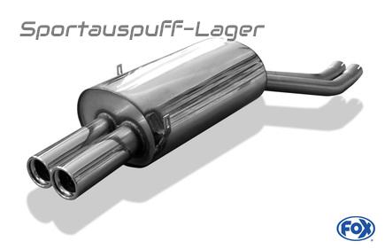 Fox Edelstahl Sportauspuff BMW 3er E46 320i 323i 325i 328i 330i Limousine/Touring/Coupe/Cabrio 2x76mm rund eingerollt gerade mit Absorber