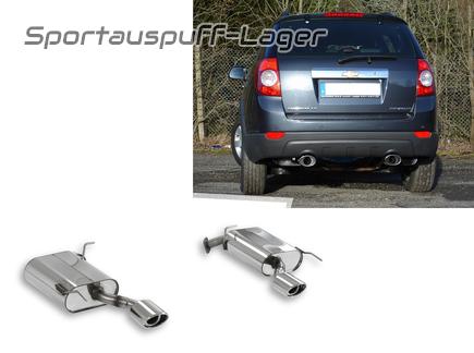 Fox Edelstahl Duplex Sportauspuff Chevrolet Captiva Typ KLAC 115x85mm oval eingerollt abgeschrägt mit Absorber