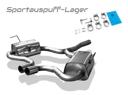 Fox Edelstahl Sportauspuff mittig Mini Cooper S R53 2002-2006 2x76mm rund scharf gerade