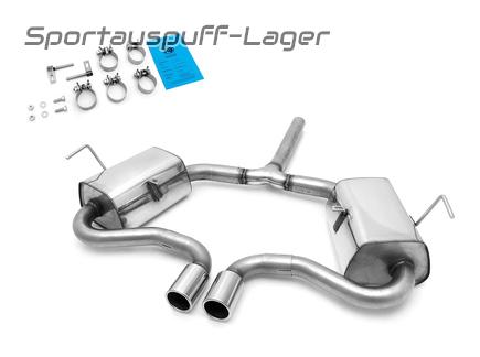 Fox Edelstahl Sportauspuff mittig Mini Cooper S R53 2002-2006 2x76mm rund eingerollt gerade