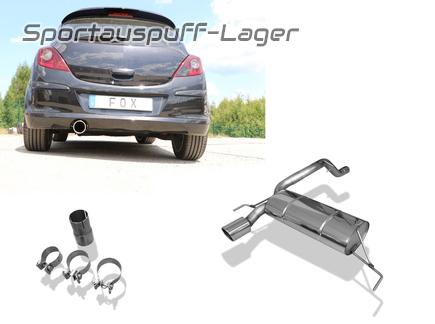 Fox Edelstahl Sportauspuff Opel Corsa D GSi 1x100mm rund eingerollt abgeschrägt