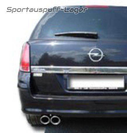 Fox Edelstahl Sportauspuff Opel Astra H Caravan 2x76mm rund eingerollt gerade mit Absorber