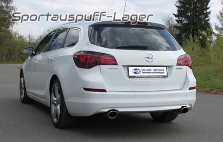 Fox Edelstahl Duplex Sportauspuff Opel Astra J Sports Tourer 115x85mm oval eingerollt abgeschrägt