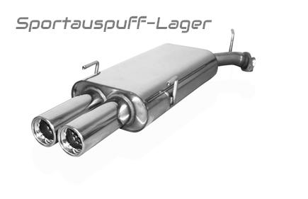 Fox Edelstahl Sportauspuff Opel Vectra B Fließheck, Stufenheck u. Caravan ab 1999 2x80mm rund eingerollt gerade mit Absorber