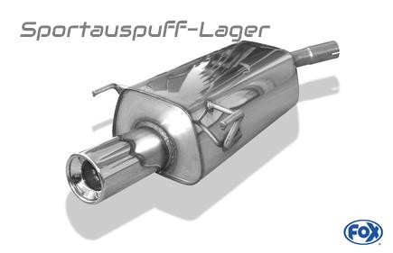 Fox Edelstahl Sportauspuff Opel Tigra B TwinTop 1x90mm rund eingerollt gerade mit Absorber
