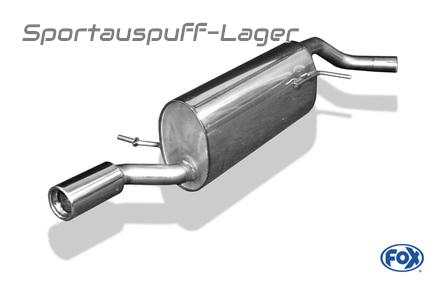 Fox Edelstahl Sportauspuff VW Polo 5 Typ 6R 6C 1x80mm rund eingerollt gerade mit Absorber
