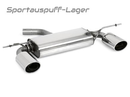 Fox Edelstahl Duplex Sportauspuff VW Scirocco 3 2.0l TFSI TDI 129x106mm oval eingerollt abgeschrägt ohne Absorber - Ø70mm-System