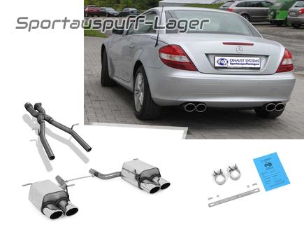 Fox Duplex Komplettanlage Mercedes SLK R171 3.0 3.5 2x115x85mm oval schräg