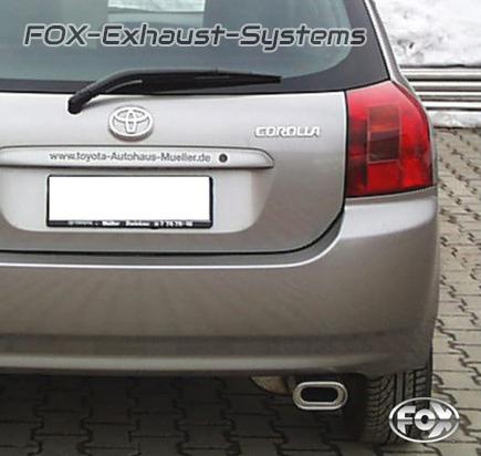FOX stainless steel sports exhaust Toyota Corolla E12 1.8 TS Compressor 135x80mm flat oval rolled beveled