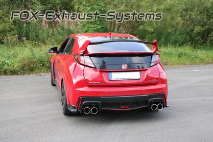 FOX stainless steel duplex sports exhaust Honda Civic 9 FK2 Type-R 2x90mm each rolled up