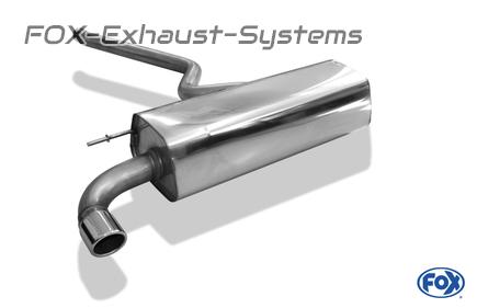 Fox stainless steel sports exhaust BMW 1 Series F20 F21 3-door 5-door 116i 80kW 76mm round rolled beveled
