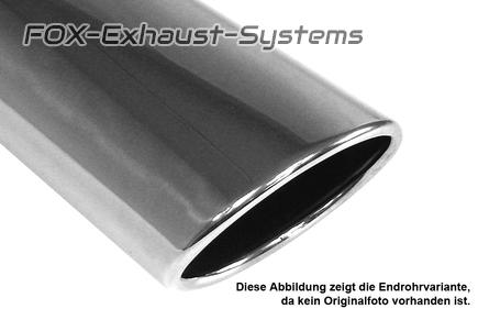Fox Edelstahl Sportauspuff Opel Corsa D mit Serienheck 1x115x85mm oval eingerollt abgeschrägt