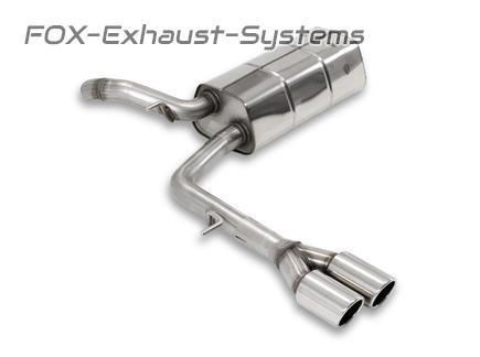 FOX Edelstahl Sportauspuff Audi A2 1.4 2x80mm rund eingerollt abgeschrägt