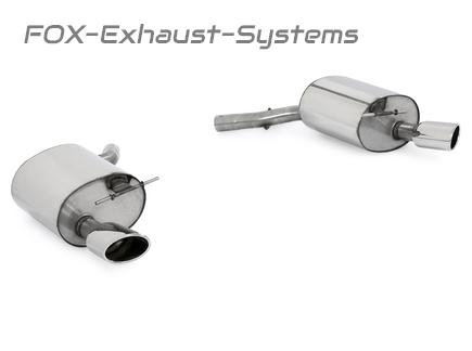 Fox Edelstahl Duplex Sportauspuff BMW 6er E63 E64 645i 650i Coupe Cabrio 115x85mm oval eingerollt seitlich abgeschrägt