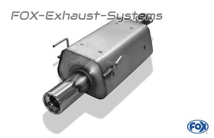 Fox stainless steel sports exhaust Honda Civic 7 5-door type EU 1x90mm round rolled straight with absorber