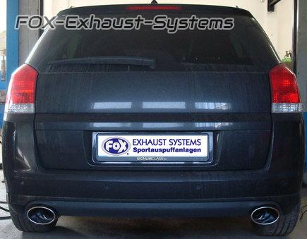 Fox Edelstahl Duplex Sportauspuff Opel Signum Sportheck 140x90mm oval eingerollt abgeschrägt