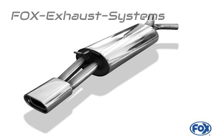 Fox stainless steel sports exhaust Skoda Octavia 1U 135x80mm flat oval rolled beveled with absorber
