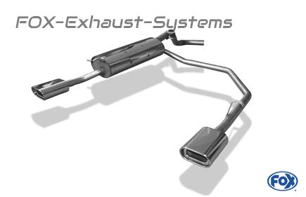 Fox stainless steel duplex sports exhaust Skoda Octavia 1U 135x80mm flat oval rolled beveled with absorber