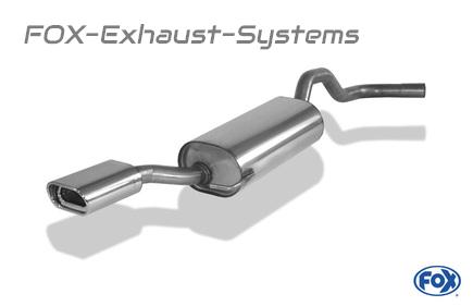 Fox Edelstahl Sportauspuff VW Polo 6KV Classic u. Variant 135x80mm flachoval eingerollt abgeschrägt mit Absorber