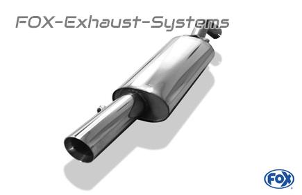 Fox Edelstahl Sportauspuff (Ø63,5mm-System) VW Corrado G60 1x90mm rund doppelwandig abgeschrägt