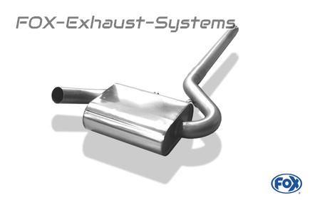 Fox Edelstahl Mittelschalldämpfer inkl. Rohr zum Kat (Ø63,5mm-System) VW Corrado G60