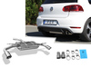 Fox stainless steel duplex sports exhaust VW Golf 6 1.8 TSI 1x90mm round double-walled beveled