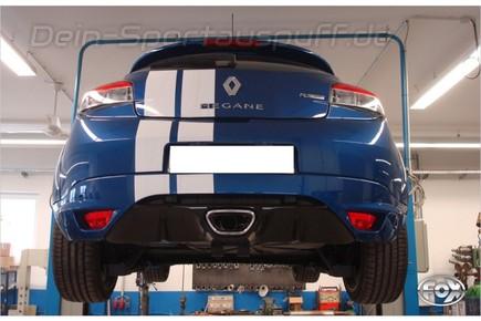 Fox Edelstahl Sportauspuff-Komplettanlage ab Kat Renault Megane 3 RS Coupe für originalen Endrohrausgang