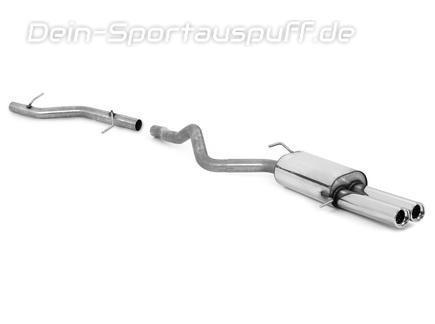 Fox Edelstahl Racing-Komplettanlage ab Kat. VW T5 4motion Caravelle Kombi Multivan 2x80mm rund eingerollt gerade mit Absorber