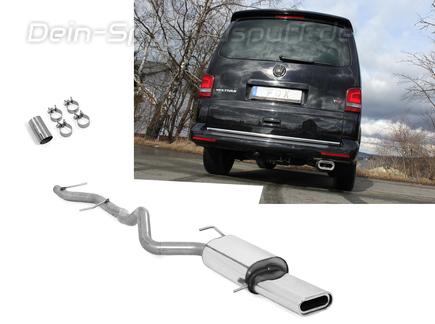 Fox Edelstahl Racing-Komplettanlage ab Kat. VW T5 4motion Caravelle Kombi Multivan 160x80mm flachoval eingerollt abgeschrägt mit Absorber