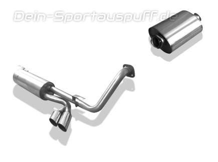 Fox Edelstahl Sportauspuff-Komplettanlage ab Kat. Mercedes G-Klasse W463 mit Trittbrett 2x80mm rund scharf abgeschrägt