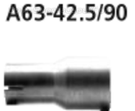 Bastuck Edelstahl Auspuff-Adapter 63mm auf 42,5mm Länge 90mm