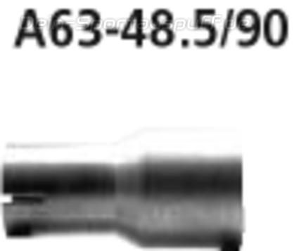 Bastuck Edelstahl Auspuff-Adapter 63mm auf 48,5mm Länge 90mm