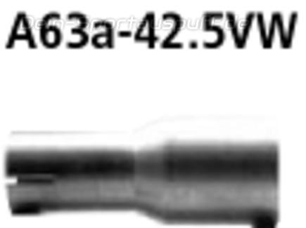 Bastuck Edelstahl Auspuff-Adapter 63,5mm Innen auf 42,5mm Innen