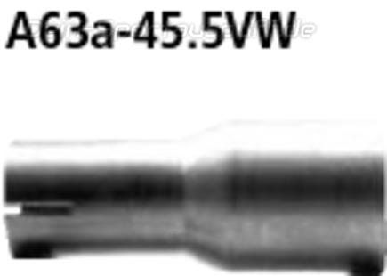 Bastuck Edelstahl Auspuff-Adapter 63,5mm Innen auf 45,5mm Innen