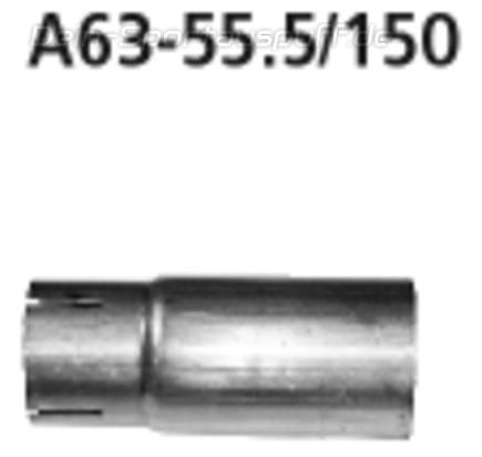 Bastuck Edelstahl Auspuff-Adapter 63mm auf 55,5mm Länge 150mm