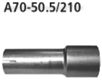Bastuck Edelstahl Auspuff-Adapter 70mm auf 50,5mm Länge 210mm