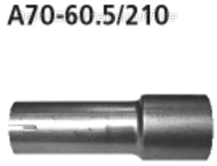 Bastuck Edelstahl Auspuff-Adapter 70mm auf 60,5mm Länge 210mm