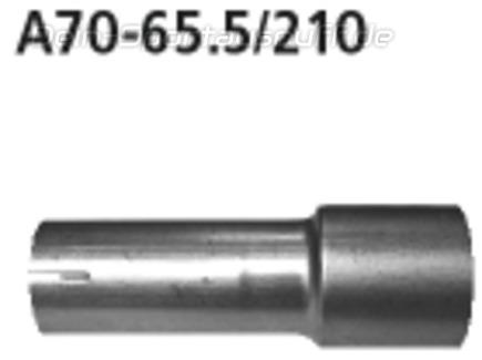 Bastuck Edelstahl Auspuff-Adapter 70mm auf 65,5mm Länge 210mm