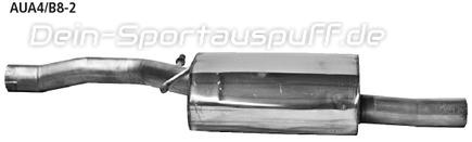 Bastuck Edelstahl Mittelschalldämpfer Audi A4 u. A5 B8 4 Zylinder Benziner Turbo