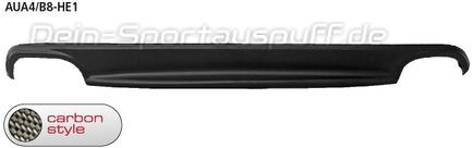 Bastuck Heckschürzeneinsatz Carbon-Optik für Doppel-Endrohre Audi A4 B8 ohne S-Line 4 Zyl. Benziner Turbo