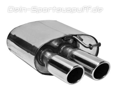 Bastuck Edelstahl Sportauspuff rechts (für Duplex Anlagen) Audi A4 u. A5 B8 6 Zyl. Turbo + S4 2x76mm rund eingerollt abgeschrägt ohne Absorber