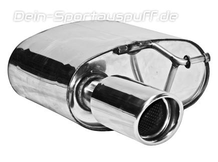 Bastuck Edelstahl Sportauspuff rechts (für Duplex Anlagen) Audi A4 u. A5 B8 6 Zyl. Turbo + S4 90mm rund eingerollt abgeschrägt mit Absorber