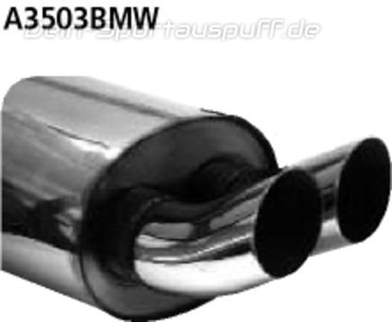 Bastuck Edelstahl Sportauspuff BMW 3er E36 316i u. 318i 2x76mm DTM rund scharf gerade ohne Absorber